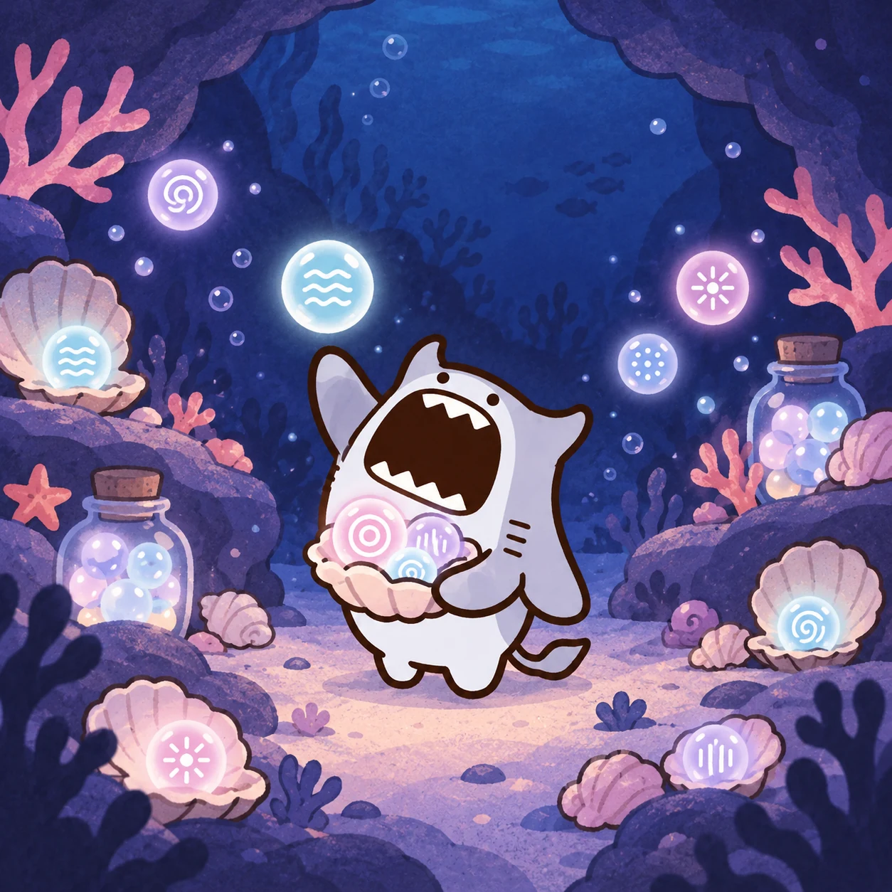 WAILO collecting glowing echoes in shells
